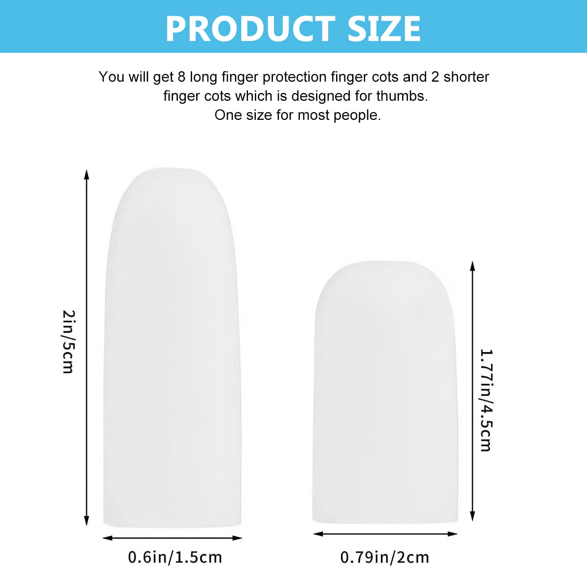 MAYCREATE 10pcs finger protection, Gel Finger Support Protector Gloves, Gel Finger Cots/Covers for Trigger Finger Hand Eczema Finger Cracking Finger Arthritis, White MAYCREATE 10pcs finger protection, Gel Finger Support Protector Gloves, Gel Finger Cots/Covers for Trigger Finger Hand Eczema Finger Cracking Finger Arthritis, White